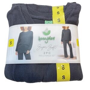 Honeydew Super‎ Soft 2 Piece Rib Lounge Set Charcoal Gray Size Small